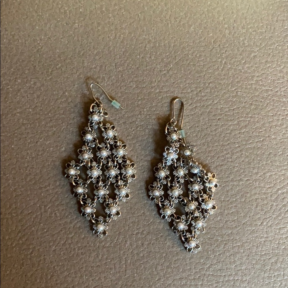 Mesh Floral Dangle Earrings